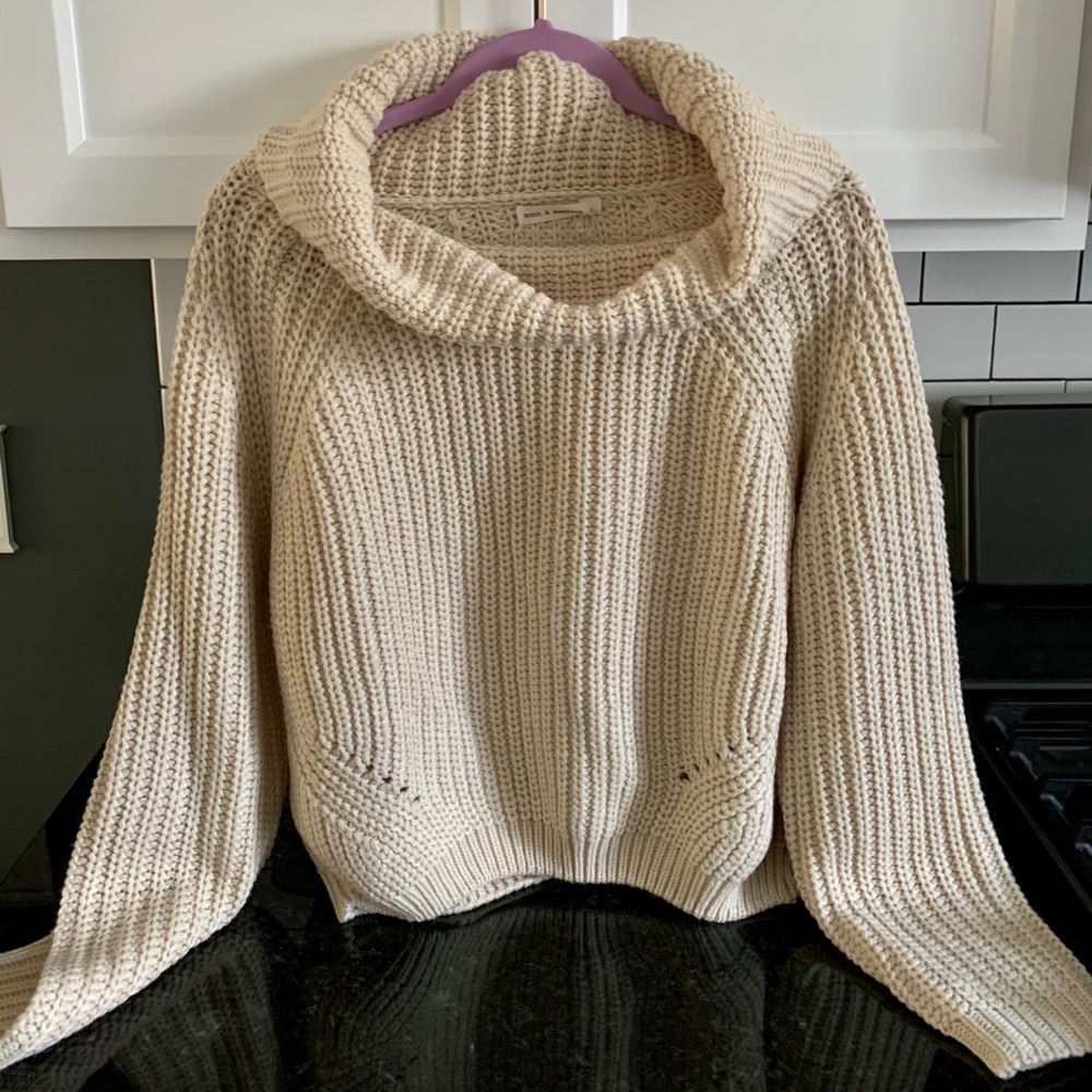 NWT - size L - taupe cowl neck sweater